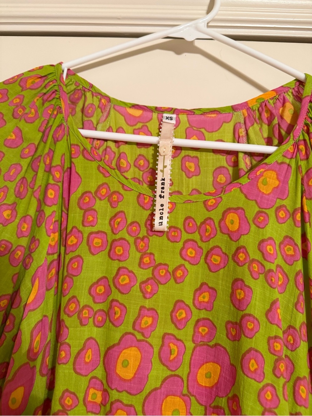 Uncle Frank Lime Green Pink & Yellow Floral Midi Dress - Picture 2 of 2